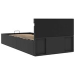 vidaXL Cadre de lit à rangement hydraulique sans matelas avec LED noir