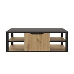 Table basse bar Dakota - Décor Noir et chêne 110 x 60 x Hauteur 38 cm