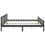 vidaXL Cadre de lit sans matelas bois massif gris 200x200 cm