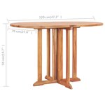 vidaXL Ensemble à manger d'extérieur pliable 5 Pièces Bois solide de teck