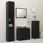 vidaXL Armoire de salle de bain noir 60x33x61 cm Bois d'ingénierie
