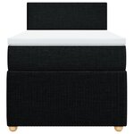 vidaXL Sommier à lattes de lit avec matelas Noir 100x200 cm Tissu