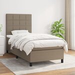 vidaXL Sommier à lattes de lit avec matelas Taupe 100x200 cm Tissu