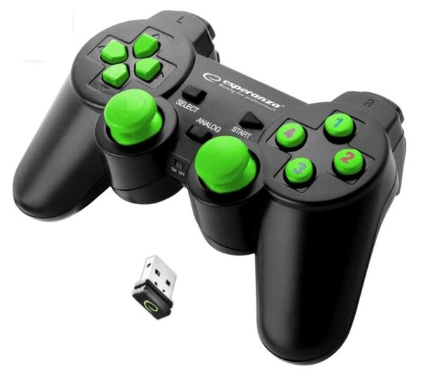 Esperanza EGG108G Manette de jeu Manette de jeu PC  PlayStation 3 Analogique/Numérique USB 2.0 Noir  Vert