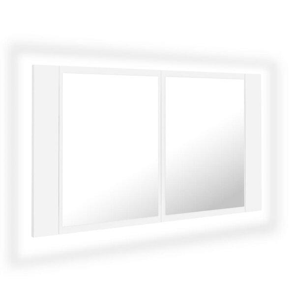 vidaXL Armoire salle de bain à miroir LED Blanc 80x12x45 cm Acrylique