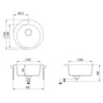 vidaXL Évier de cuisine Granit Seul lavabo Rond Beige