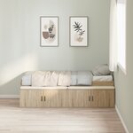 vidaXL Cadre de lit de rangement Chêne Sonoma 80x200 cm