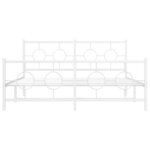 vidaXL Cadre de lit métal sans matelas et pied de lit blanc 160x200 cm