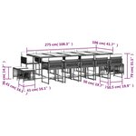 vidaXL Ensemble à manger de jardin et coussins 15 Pièces beige