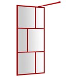 vidaXL Paroi de douche avec verre ESG transparent rouge 80x195 cm