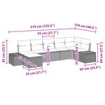vidaXL Ensemble de canapé de jardin 7 pièces avec coussins en poly rattan noir