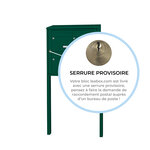 Bloc collectif Leabox  2x2  grade 3  simple face  extérieur  fixation sur pieds à sceller  vert mousse ral 6005 finition brillante