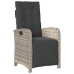 vidaXL Ensemble à manger de jardin et coussins 9 Pièces gris clair rotin