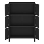 Armoire de bureau casier de bureau meuble de rangement pour salon bureau chambre atelier métallique acier 113 x 80 x 40 cm noir 03_0006325