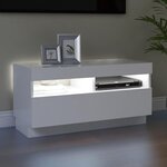 vidaXL Meuble TV avec lumières LED blanc 80x35x40 cm