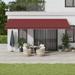 vidaXL Auvent manuel rétractable bordeaux 600x300 cm
