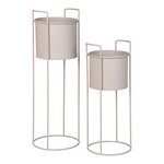 Lot de 2 supports de fleurs en acier sable