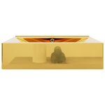 vidaXL Lavabo avec trop-plein 60x46x16 cm Céramique Doré