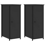 vidaXL Tables de chevet 2 Pièces noir 32x42x80 cm bois d’ingénierie