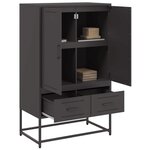 vidaXL Buffet haut noir 68x39x111 5 cm acier
