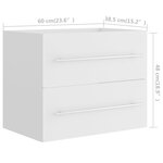 vidaXL Armoire d'évier avec lavabo intégré Blanc Aggloméré