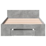 vidaXL Cadre de lit avec tiroir sans matelas gris béton 90x190 cm