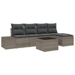 vidaXL Ensemble Canapés 5 pièces avec Coussins Gris Poly Rattan