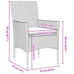 Ensemble de salle à manger de jardin 9 pièces avec coussins en polybeige
