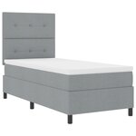 vidaXL Lit boxspring avec matelas & lumière LED gris 100x200 cm en tissu
