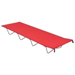 vidaXL Lits de camping 2 Pièces 180x60x19 cm Tissu Oxford et acier Rouge
