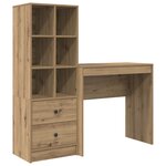 vidaXL Bureau avec rangement Chêne artisanal en bois d'ingénierie