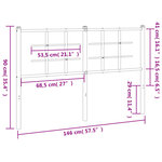vidaXL Tête de lit métal blanc 140 cm