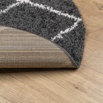 vidaXL Tapis shaggy à poils longs moderne noir et crème Ø 100 cm