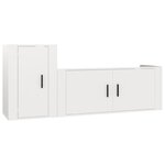 vidaXL Ensemble de meubles TV 2 Pièces blanc brillant bois d'ingénierie