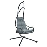 vidaXL Chaise Suspendue avec Support et Coussin Anthracite Acier