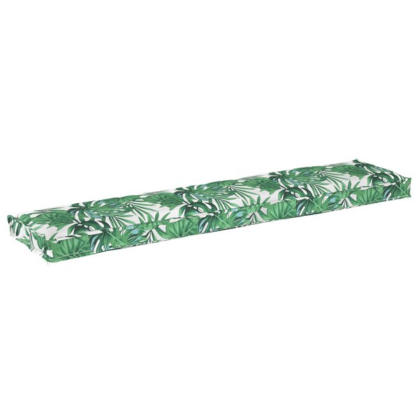 vidaXL Coussin de palette pour banc à motif de feuilles 180x40x8 cm en tissu Oxford