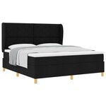 Lit Box Spring vidaXL avec Matelas Noir 180x200 cm Tissu