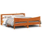 vidaXL Cadre de lit et tête de lit cire marron 180x200 cm bois de pin