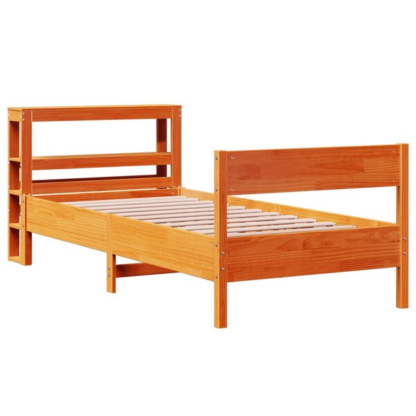 vidaXL Cadre de lit sans matelas cire marron 100x200cm bois pin massif