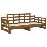 vidaXL Lit coulissant sans matelas marron miel 2x(90x200) cm
