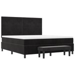 vidaXL Lit à ressort avec matelas et banc Noir 180x200 cm Velours