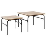 vidaXL Tables basses gigognes de jardin 2 Pièces marron et noir acier