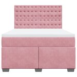 vidaXL Sommier à lattes de lit avec matelas Rose 160x200 cm Velours