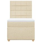 vidaXL Sommier à lattes de lit avec matelas Crème 90x200 cm Tissu