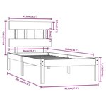 vidaXL Cadre de lit sans matelas blanc 90x200 cm bois massif