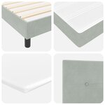 Lit coffre vidaXL avec matelas gris clair 140x200 cm en velours