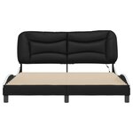 vidaXL Cadre de lit avec lumières LED noir blanc 160x200 cm similicuir