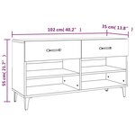 vidaXL Meuble à chaussures Chêne fumé 102x35x55 cm Bois d'ingénierie