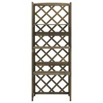 vidaXL Treillis avec étagères Gris 55x30x140 cm Bois de sapin massif