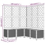vidaXL Jardinière avec treillis Gris foncé 120x120x136 cm PP